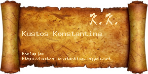 Kustos Konstantina névjegykártya